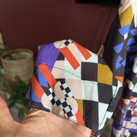 NWT Maloka Oversized Multicolor Abstract Graphic Print Blouse Funky Artsy Tunic - Picture 3 of 9